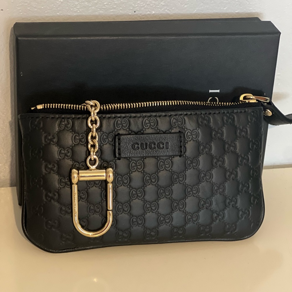 Authentic Gucci Guccissima Key chain Card holder